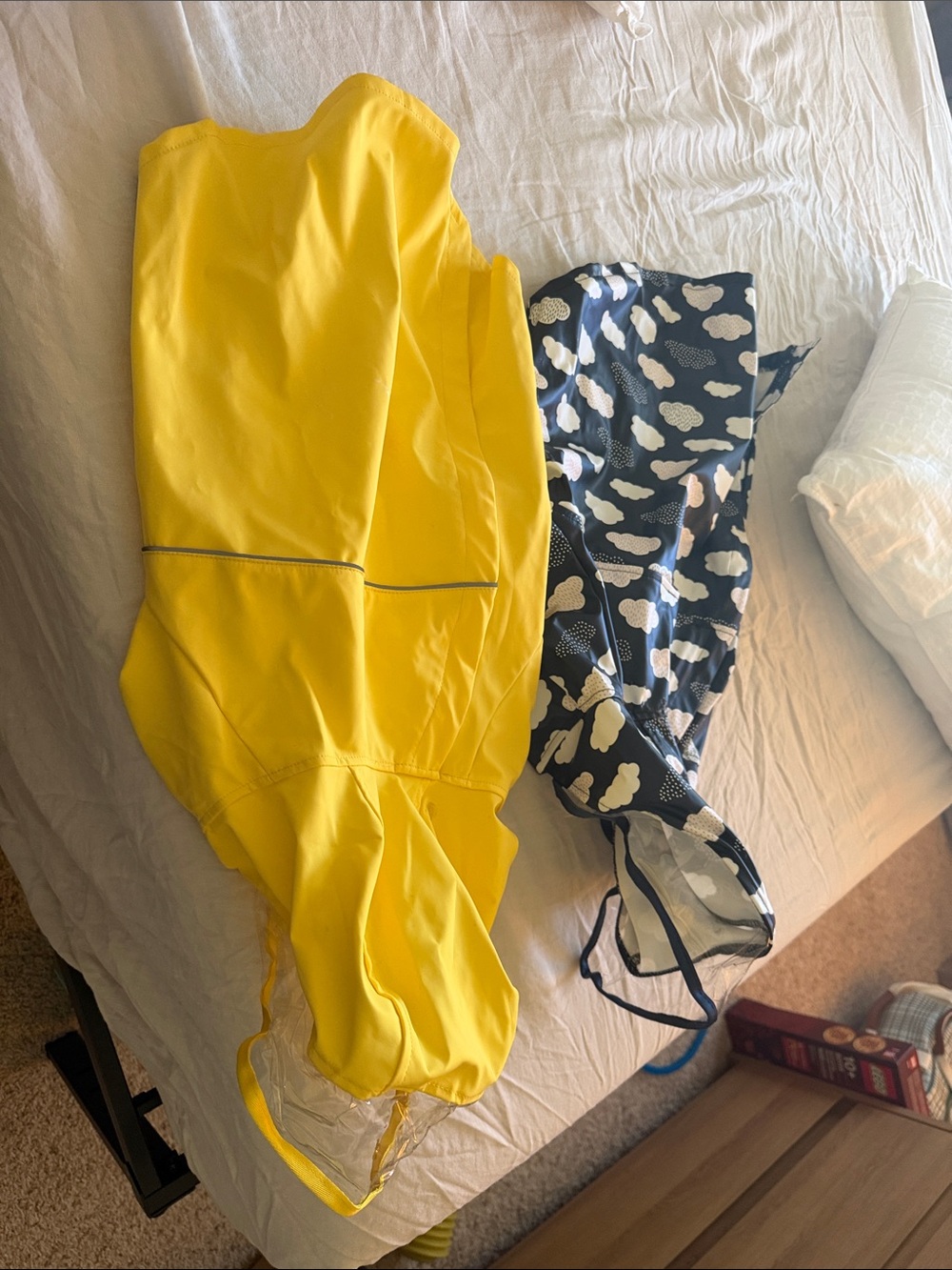 Dog rain coats Vibrant Yellow and Navy Cloud-Lined Rain Coat